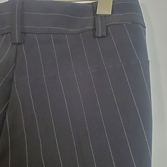 H&M Vintage Trousers 4 Black Striped Flare Leg Business Casual Academia Work - Picture 8 of 14